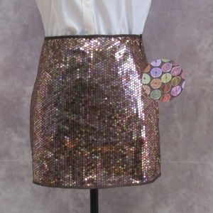 Express Multi Color Sequins Mini Skirt Size 3/4